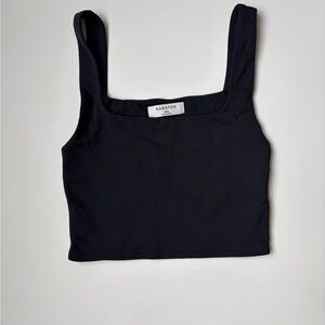 Aritzia Babaton Contour Squareneck Tank Black Crop Top